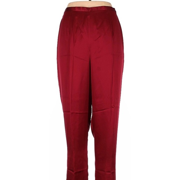 CARLISLE size 12 red silk satin elastic waist lined pants in excellent condition - Picture 1 of 7